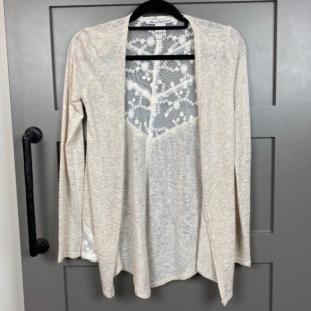 American Rag Lace Back Cardigan